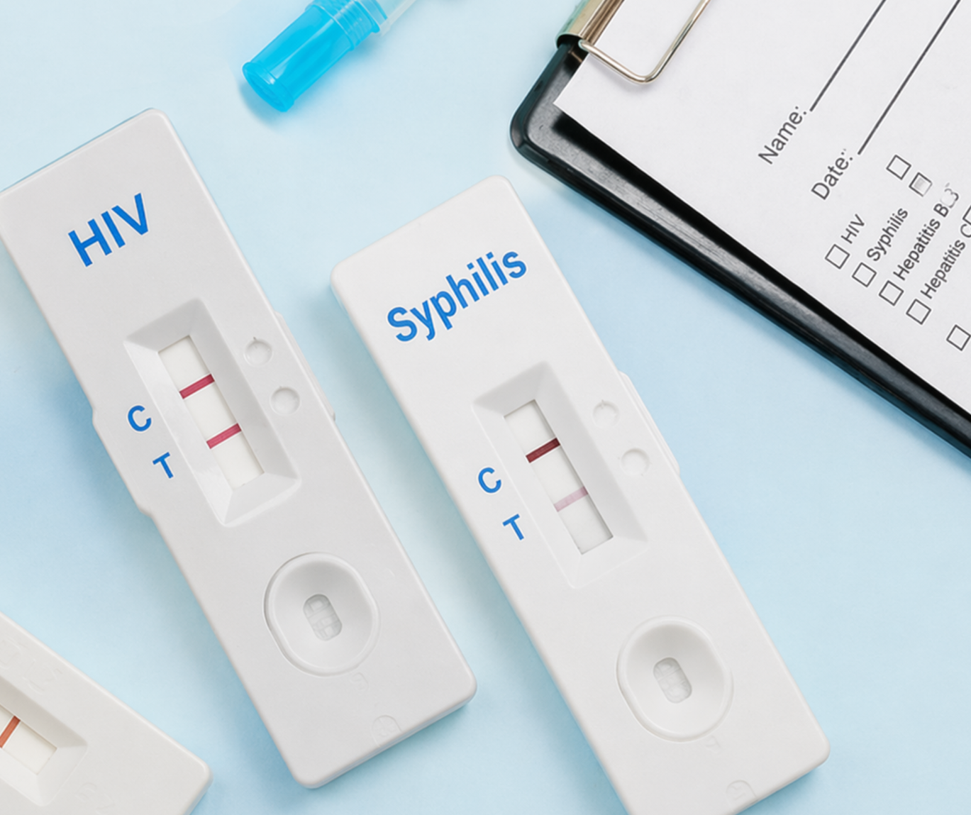 Rapid HIV and syphilis test devices